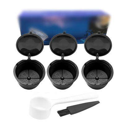 

Refillable Coffee Capsule Cup Spoon Set Reusable Filter Pod More Crema Durable