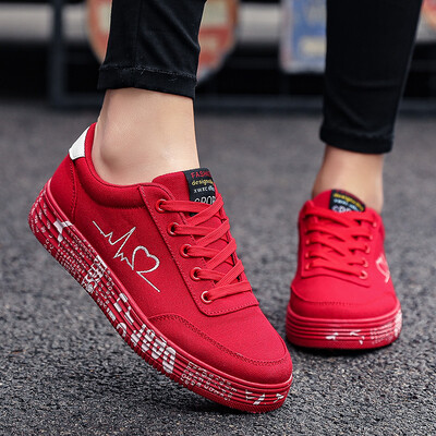 

Summer 2019 new lovers canvas shoes-one male&one female students thick black shoes Korean fashion shoes
