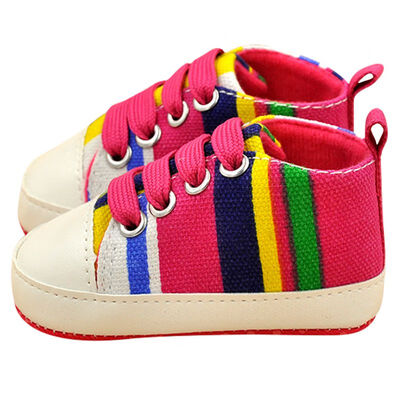 

Kids Baby Boy Girl Soft Sole Shoes Cotton Carvan Sneakers Laces Crib Shoes 0-18M