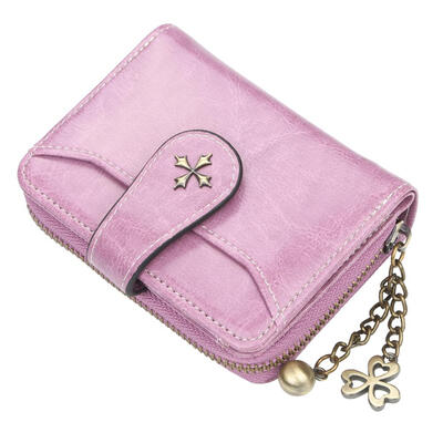 

Women Wallet PU Foldable Short Zipper Coin Purses Clutch Card Phone Holder