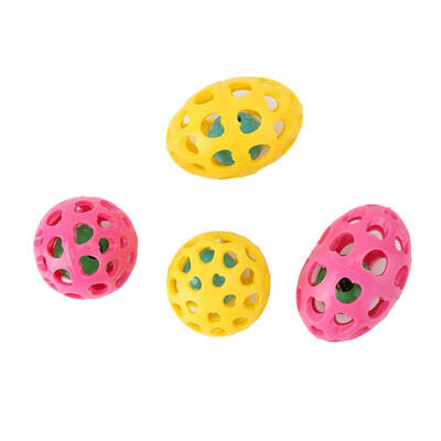 

Greensen 4 Pcs Funny Pet Dog Squeak Grinding Football Clean Teeth Bite Resistant Chew Balls Toys