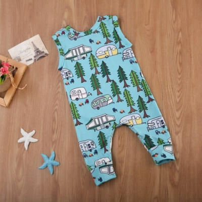 

Newborn Kid Baby Boy Girl Romper Sleeveless Cartoon Fox Jumpsuit Clothes Outfit