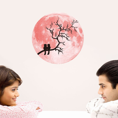 

〖Follure〗Pink Love Luminous Moon Removable Wall Sticker Home Wedding Decoration