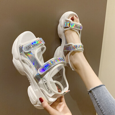 

Muffin sandals girl summer thick bottom Diamond Fairy wind with INS tide student Roman shoes