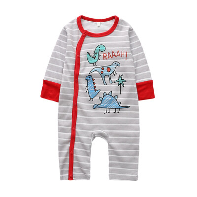 

Cartoon Pattern Print Long Sleeve Baby Boys Girls Rompers One-Piece Jumpsuits