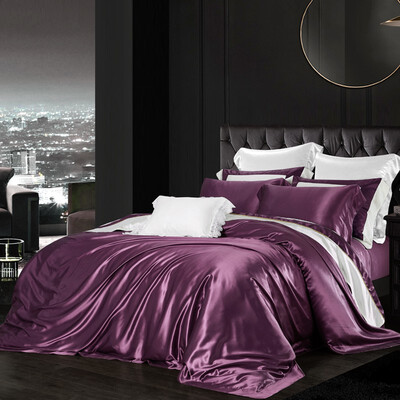 

Boowishy sheet set 100 pure silk bedding Flat Sheet Duvet cover 2pcs Pillowcase