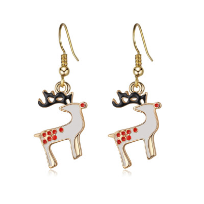 

1Pair Women Fashion Christmas Pendant Earrings Plating Gold Dangle Jewelry Earrings Xmas Gifts Earrings