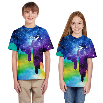 

Teen Toddler Kid Girls Boys Summer 3D Print Cartoon T-shirt Tops Casual Clothes
