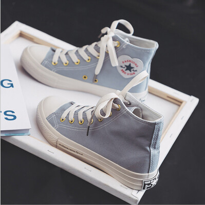 

New ulzzang canvas shoes high to help womens sports shoes Korean version of Harajuku female stude
