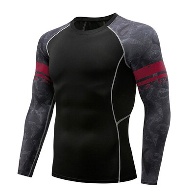 

Toponeto Fashion Mens Long Sleeve Yoga Fitness Print Soft T-Shirt Top Blouse