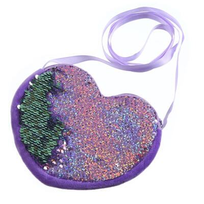 

Sequins Heart Shoulder Messenger Handbags Flannel Women Kids Crossbody Bags