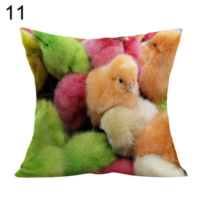 

Easter Rabbit Egg Pillow Case Linen Sofa Waist Throw Cushion Cover Decoration