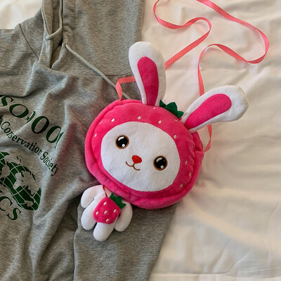 

Tailored Female Cute Fruit Plush Backpack Toy Rabbit Doll Messenger Bag Shoulder Bag