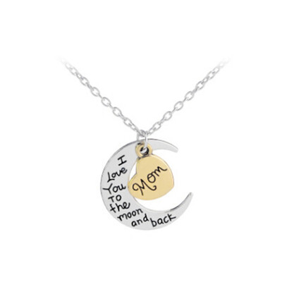 

Trendy Necklace I Love You To The Moon And Back Necklace Pendant Necklace Mom Gift