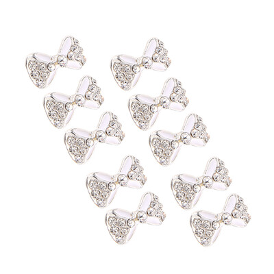 

10Pcs Crystal Bow Knot Multicolor Glitter 3D Nail Art decorationTotal
