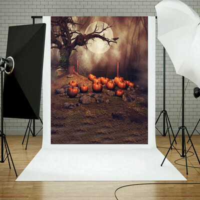 

Toponeto Halloween Backdrops Pumpkin Vinyl 3x5FT Lantern Background Photography Studio A