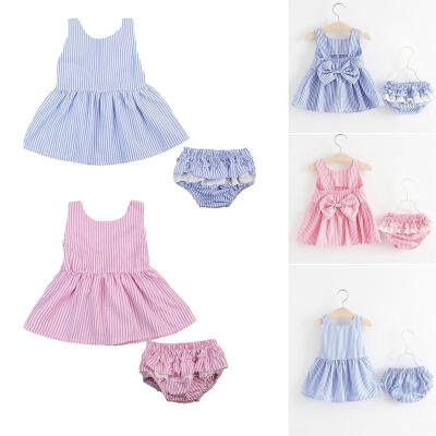 

2PCS Newborn Toddler Baby Girls Tutu Princess Bow DressShort Pants Outfits Set 6M-4Y