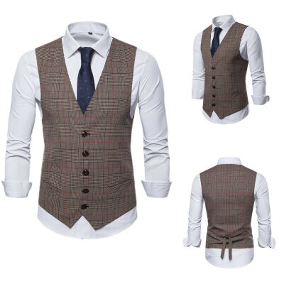 

Mens Waistcoat Formal Business Suit Retro Vest Slim Wedding Casual Coat Tops