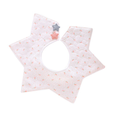 

Lovely Flower Style Baby Bibs Rotating double snap Fashion Pattern Dot Striped Star Bibs Girls Boys