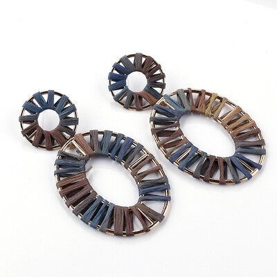 

Flashbuy Handmade Rattan Boho Style Drop Dangle Earrings For Women Vintage Geometry Rafite Earring Wholesale Earrings Jewelry