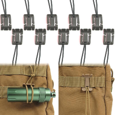 

10 Pieces Tactical Gear Strap Clip for Molle Backpack Webbing Attachments D Ring Hook Tactical Vest Belt