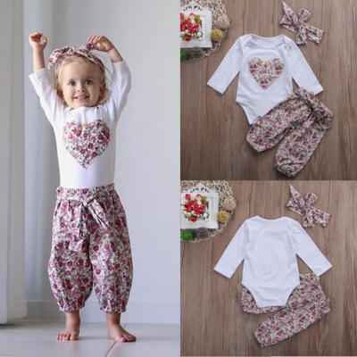 

Newborn Infant Baby Girl Outfits Kids Clothes Set Bodysuit Pants Leggings Clothing