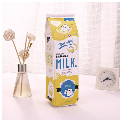 

JPGIF Cute Pencil Case Creative Milk Pencil Bag For Kids Novelty Item