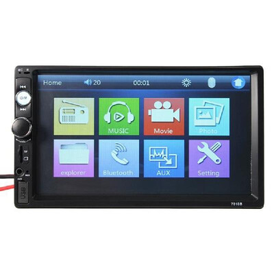 

7010B 7in Car Stereo Radio MP5 Player FM USB AUX BT Touched Screen Rear View Camera