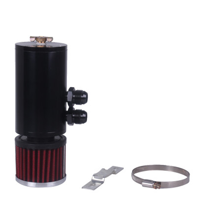 

Tailored Aluminium Baffled Engine Oil Catch Can 2 x AN10 Twin Port Breather Filter Black