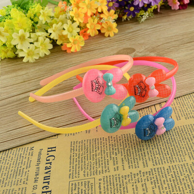 

Kids Plastic Hair Bands with Resin Rabbit Cabochons Mixed Color 112118mm