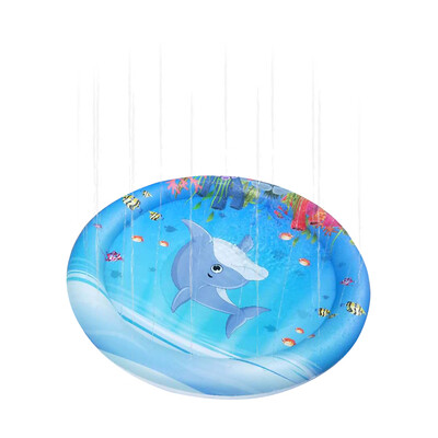 

Blue Water Spray Cushion Tummy Time Kids Fun Water Mat Child Development Play Center