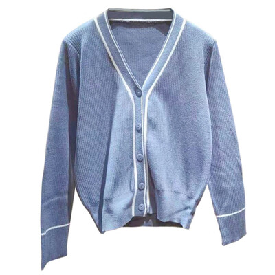 

2019 Spring Knitted Cardigan Women Button Up V Neck Button Cute Kwaii Crop Sweater Knitting Top Streetwear