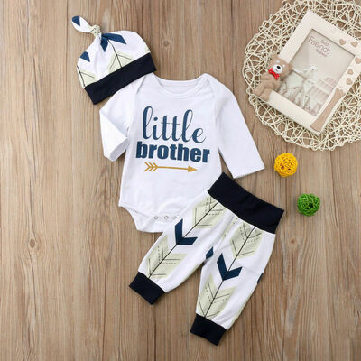 

3Pcs Newborn Baby Boy Toddler Clothes Jumpsuit Romper Bodysuit Pants Outfits Set