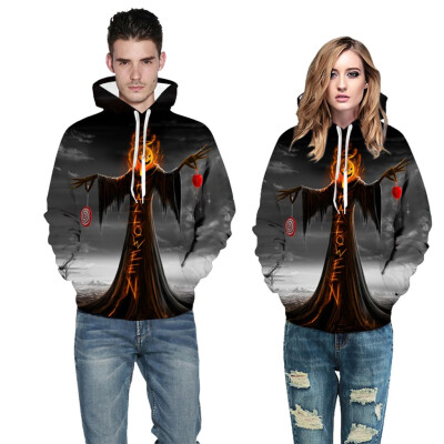 

Toponeto Couples Scary Halloween 3D Printed Party Long Sleeve Hoodie Sweatshirt Top