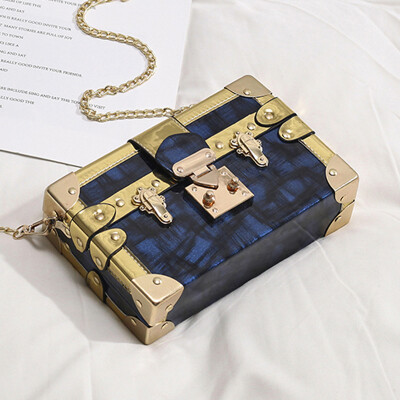 

Fashion box bag woman 2019 new Chaohan version 100 shoulder oblique satchel chain foreign gas small square bag