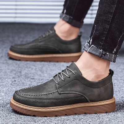 

Autumn Mens Shoes New Mens Leisure Shoes British Business Leather Shoes Hairstylist Pairs of Black Tide Shoes
