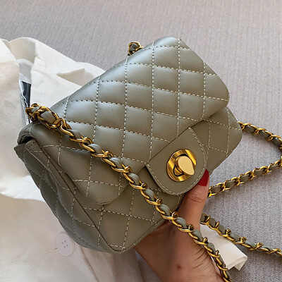 

Xiao Xiang Feng female new 2019 fashion diamond chain bag tide Joker texture foreign style shoulder Messenger bag