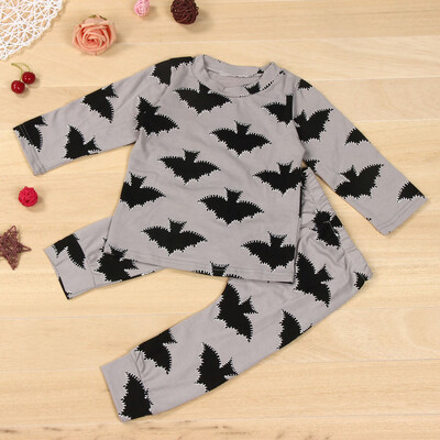 

Toddler Baby Kids Boys Cool Bats Print Tops T-Shirt Pants Outfits Baby Set