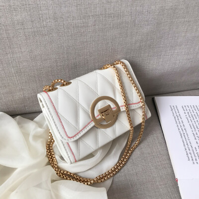 

Temperament small incense wind Messenger bag female 2019 new rhombic chain shoulder bag chic girl wild embroidery thread square bag