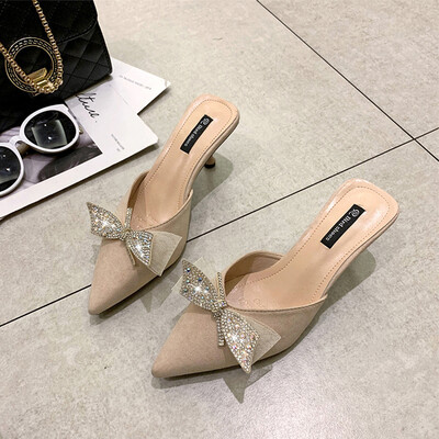 

Bag head half slippers female spring cool drag woman summer wear inge shoes lazy shoes thigh-skate slack skate slack skates