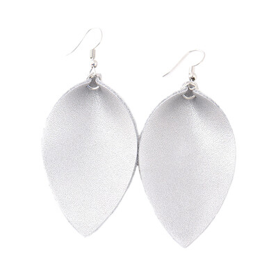 

Women Girls Retro Party Jewelry Faux Leather Leaf Drop Pendant Hook Earrings