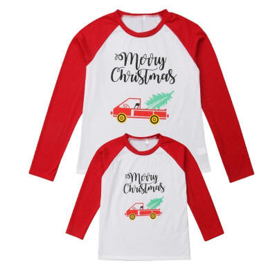 

Family Matching Clothes Mom Dad Kids Winter Jumper Long Sleeve Xmas Tops T-Shirt