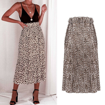 

Women Leopard Print High Waist Wrap Midi Skirt Ladies Party Cocktail Club Dress