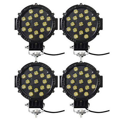 

7" inch Pods LED Light Bar 51W Round Bumper Fog Driving Boat Truck Offroad SUV