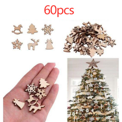 

Tailored Details About 60Pcs DIY Craft Christmas Xmas Wood Chip Hanging Ornaments Decor