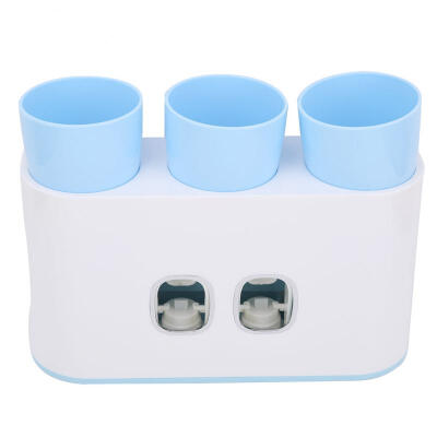 

Greensen Punch-free Toothbrush Holder Automatic Toothpaste Dispenser Set Blue