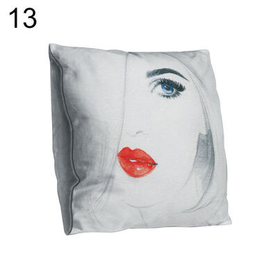 

Double-sided Print Beauty Head Portrait Pillow Case Cushion Cover Sofa Car Decor
