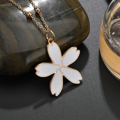 

Cute Pink Flower Pendant Necklace Latest Womens Design Handmade High Quality Jewelry Gift Necklace Wedding Party Jewelry