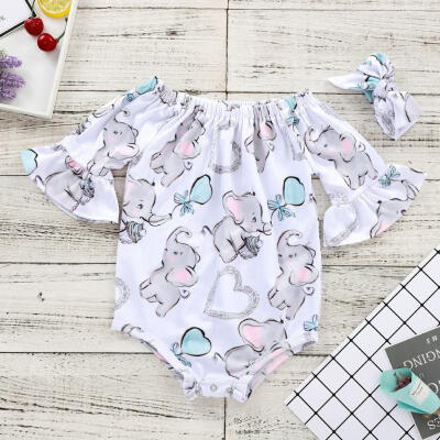 

Newborn Baby Girls Elephant Romper Bodysuit Jumpsuit Playsuit Outfits Clothes Set