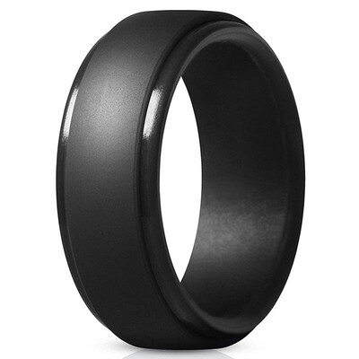 

2Pcs Silicone Rings For Men Wedding Bands Step Edge Rubber Wedding Ring Men Women